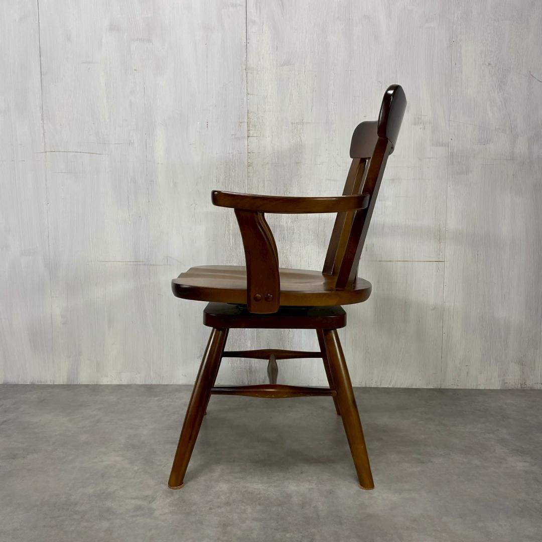 カリモク家具 回転式 アームチェア ダイニングチェア 無垢材 国産家具 A