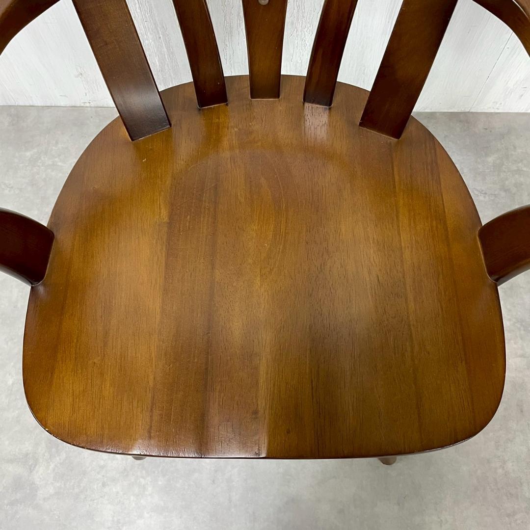 カリモク家具 回転式 アームチェア ダイニングチェア 無垢材 国産家具 A