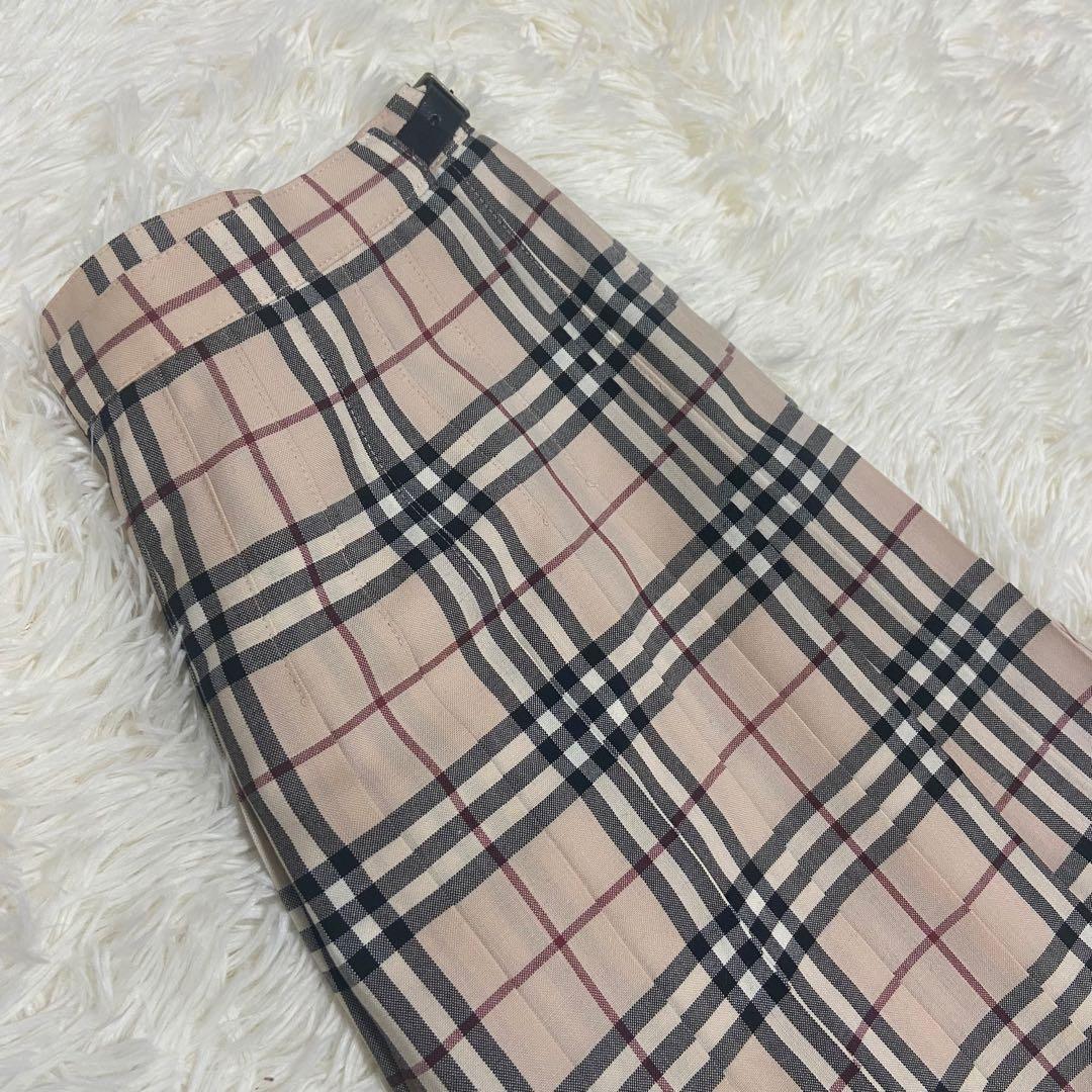 バーバリー ラップスカート プリーツ ノバチェック ベージュ ベルト S 160