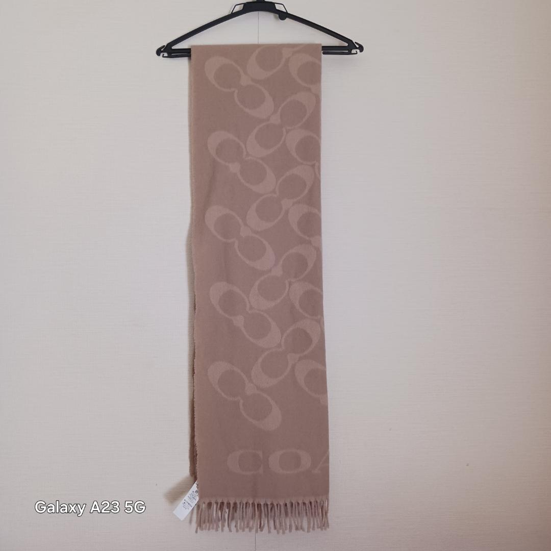 COACH ストール 大判 ウール×カシミヤ混 シグネチャー コーチ