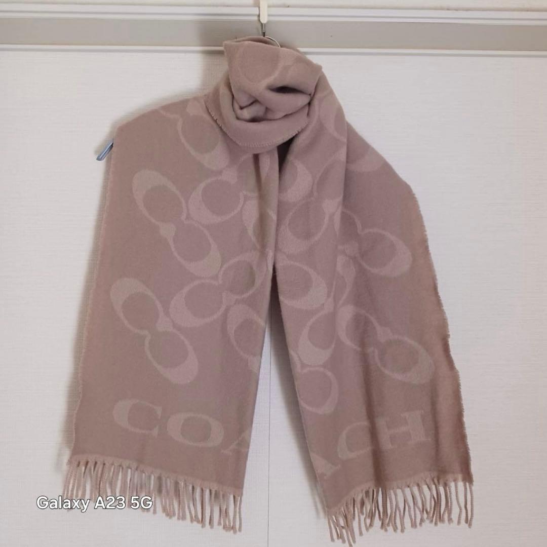 COACH ストール 大判 ウール×カシミヤ混 シグネチャー コーチ