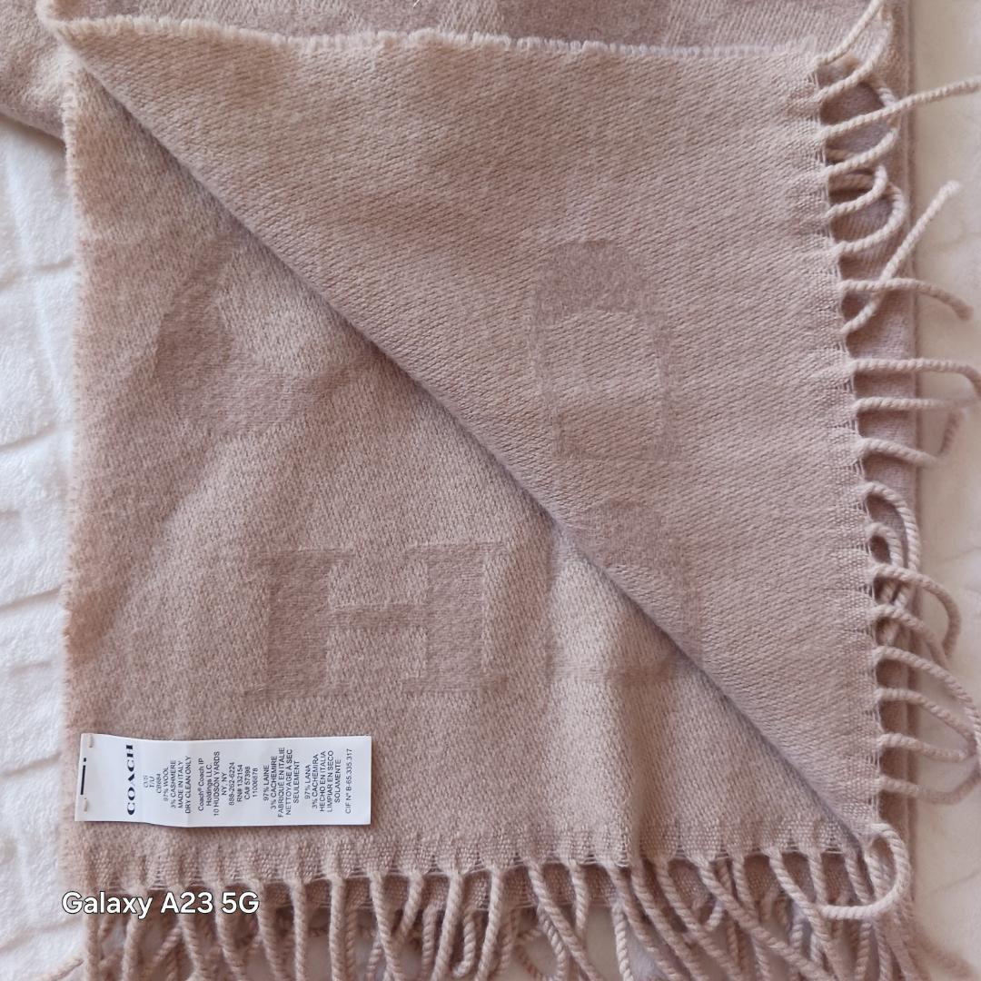 COACH ストール 大判 ウール×カシミヤ混 シグネチャー コーチ