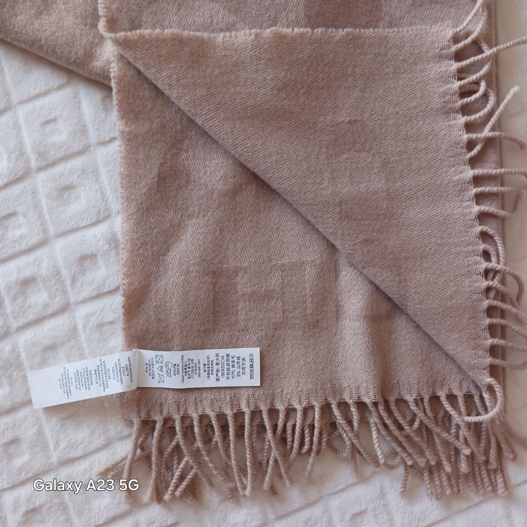 COACH ストール 大判 ウール×カシミヤ混 シグネチャー コーチ