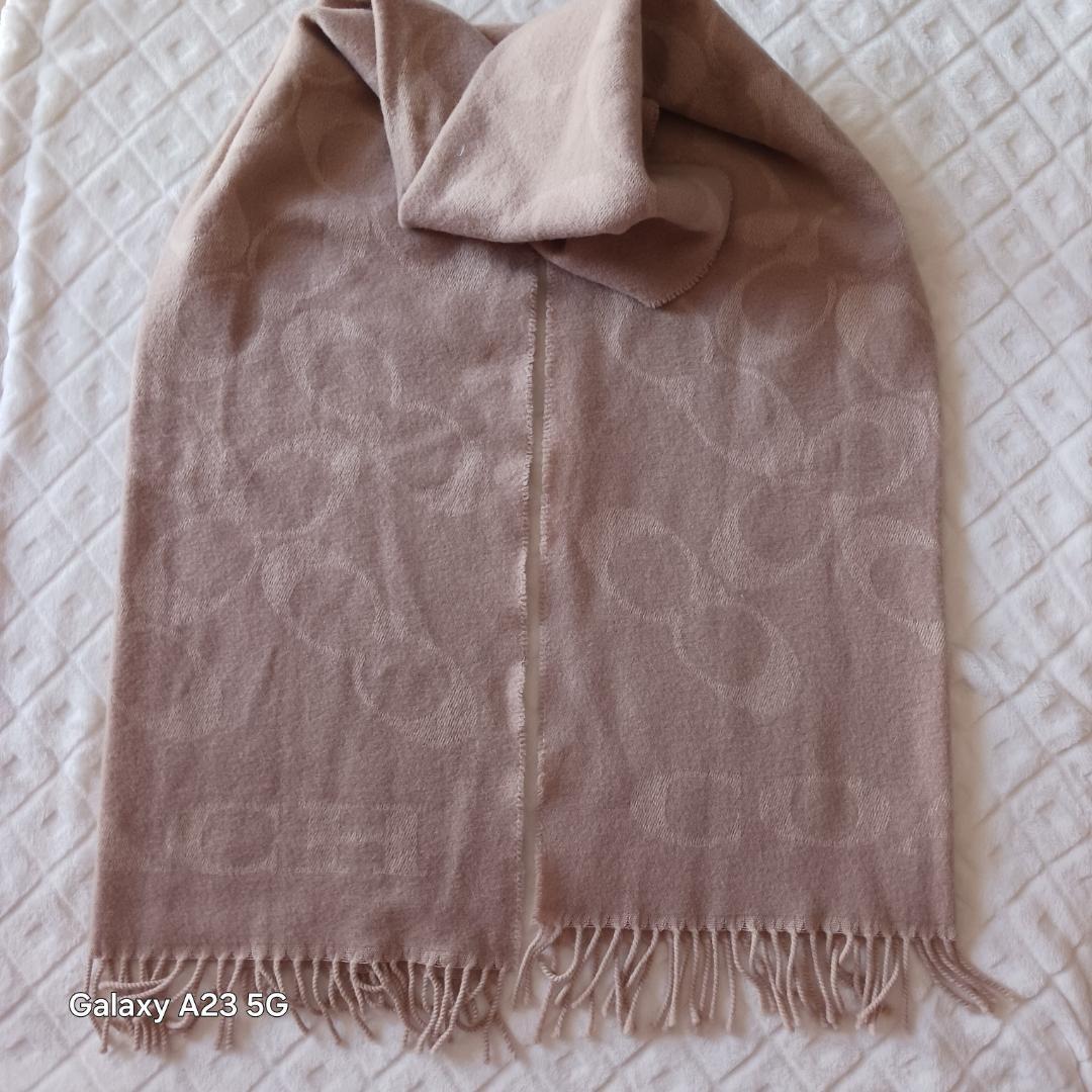 COACH ストール 大判 ウール×カシミヤ混 シグネチャー コーチ