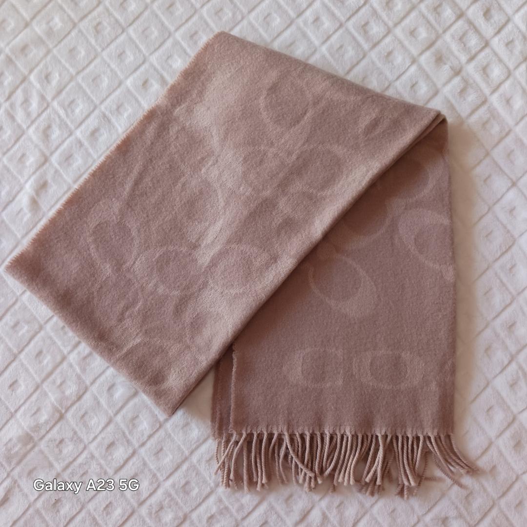 COACH ストール 大判 ウール×カシミヤ混 シグネチャー コーチ