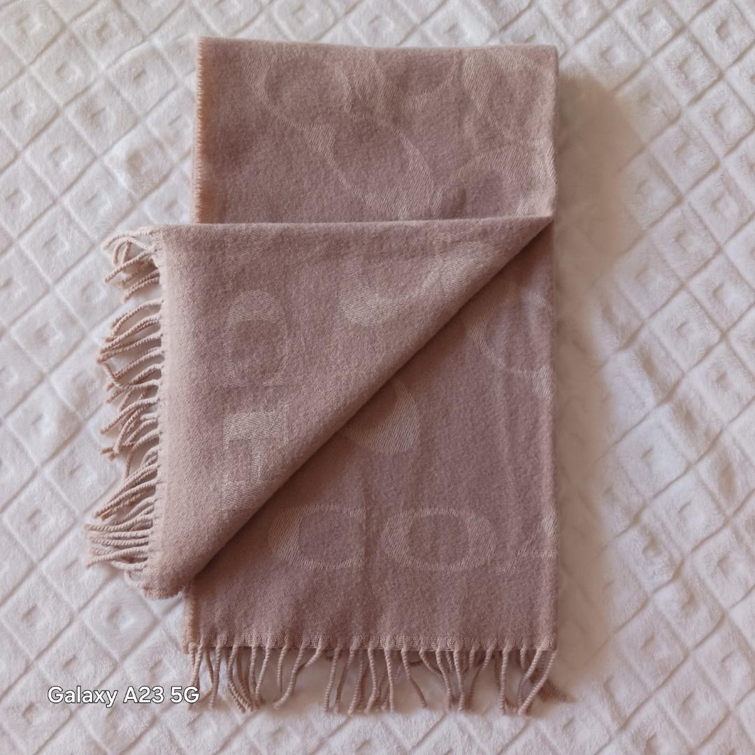 COACH ストール 大判 ウール×カシミヤ混 シグネチャー コーチ