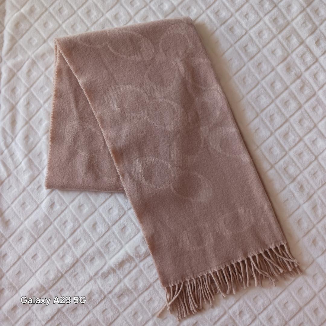 COACH ストール 大判 ウール×カシミヤ混 シグネチャー コーチ