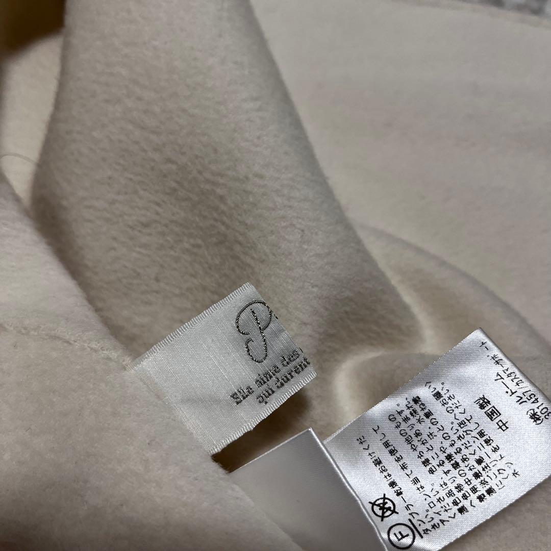 hatsu　ノーカラーコート　ロングコート　ダブルフェイス　リバー