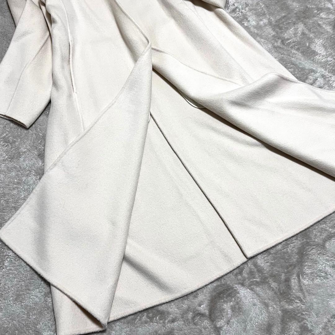 hatsu　ノーカラーコート　ロングコート　ダブルフェイス　リバー