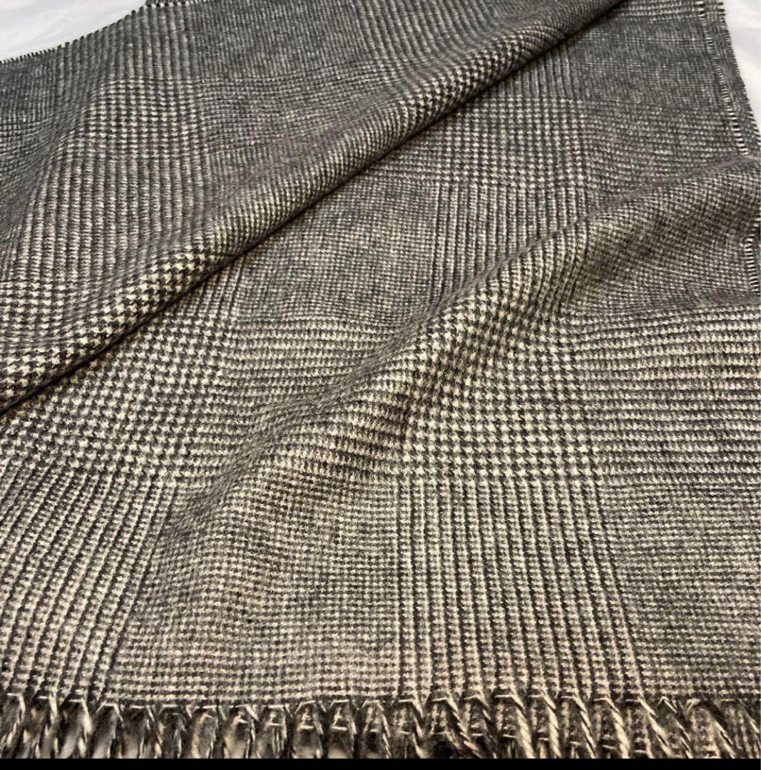 極美品 ジョンストンズ カシミヤ100％ 大判ストール グレー 国内正規品