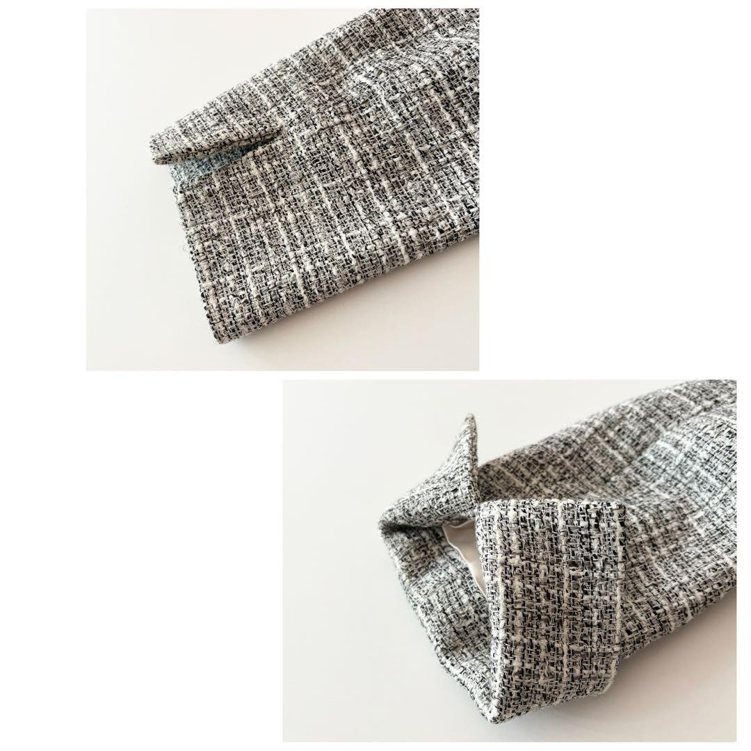 極美品★大きいサイズ★近年モデル★アンタイトル★ノーカラーツイードジャケット★4