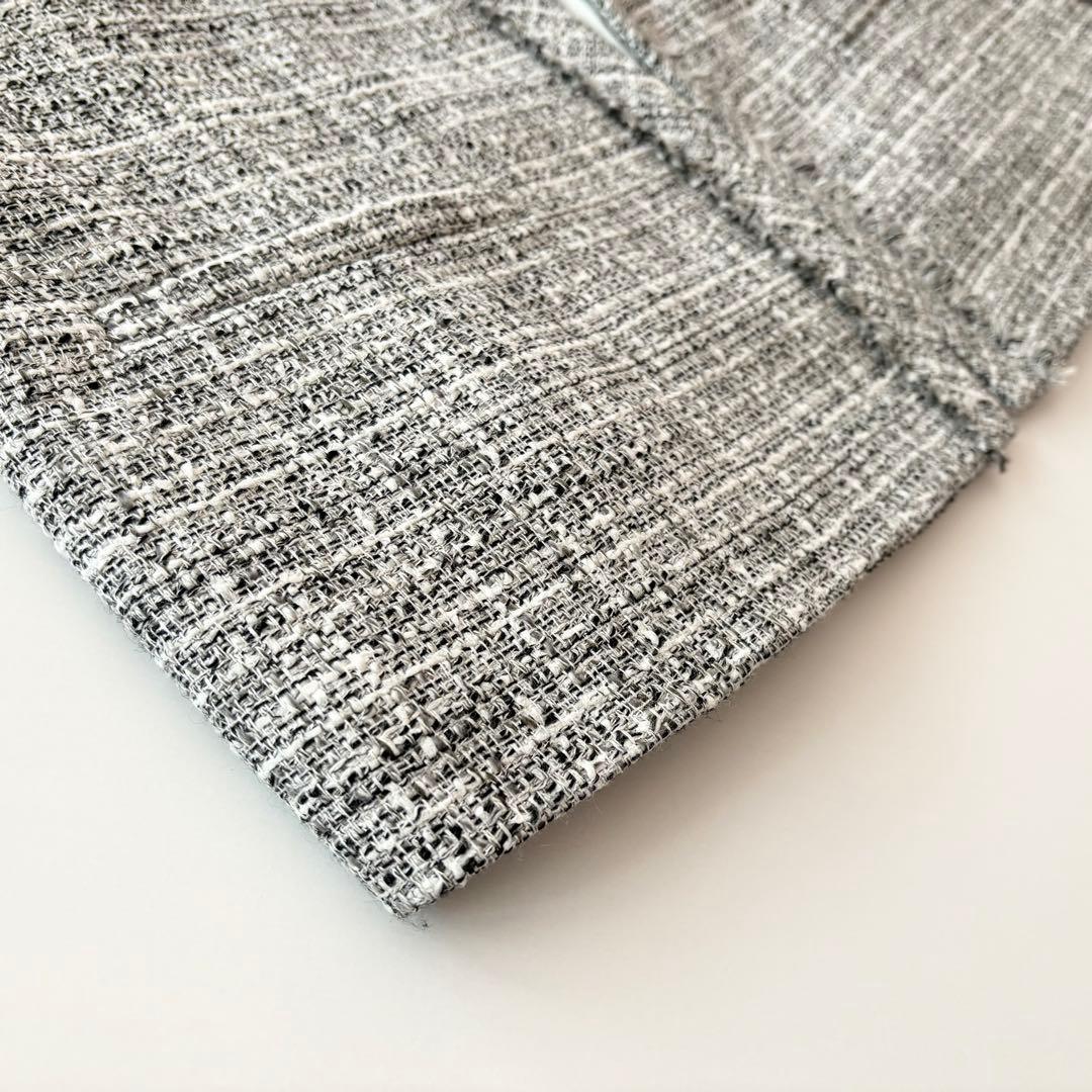 極美品★大きいサイズ★近年モデル★アンタイトル★ノーカラーツイードジャケット★4