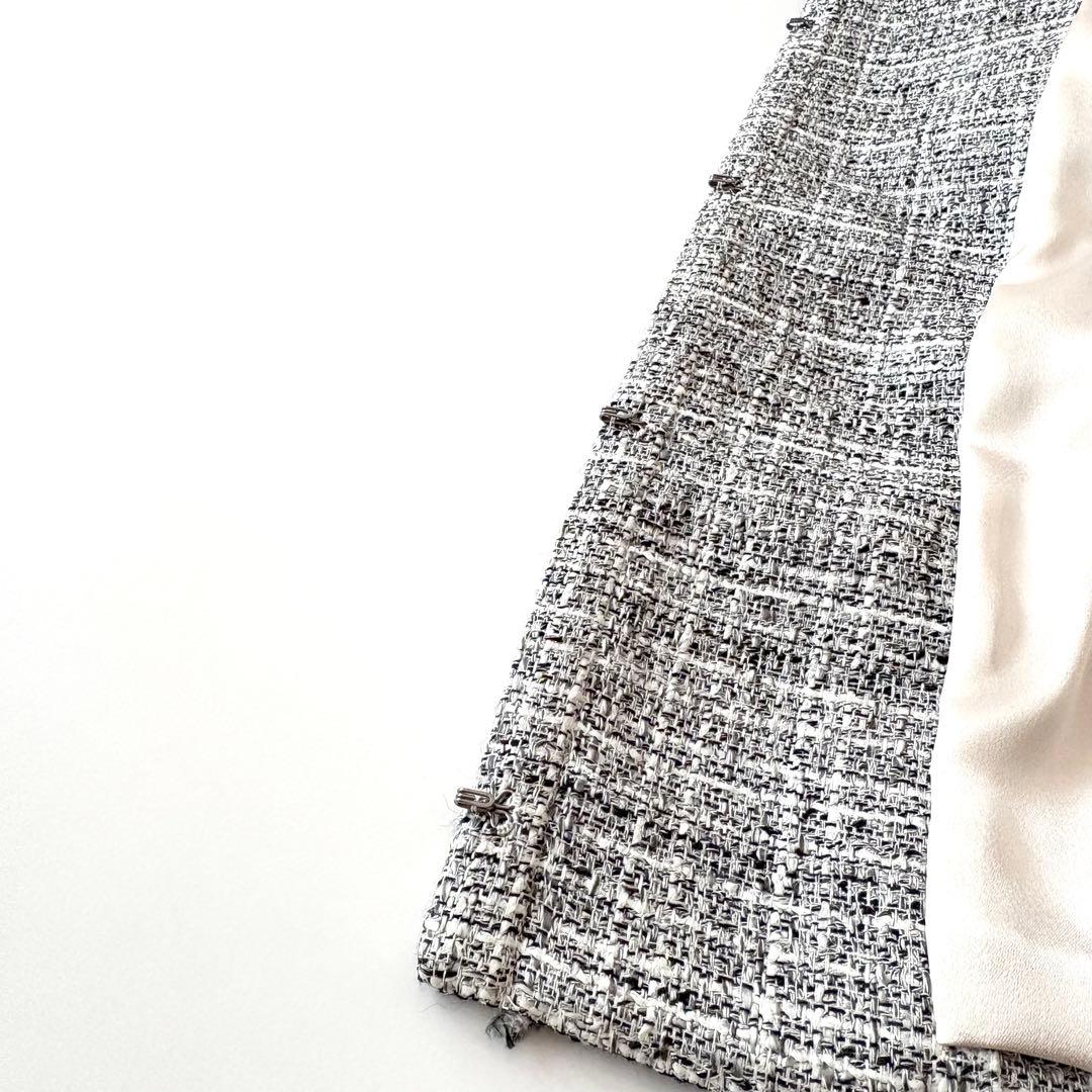 極美品★大きいサイズ★近年モデル★アンタイトル★ノーカラーツイードジャケット★4