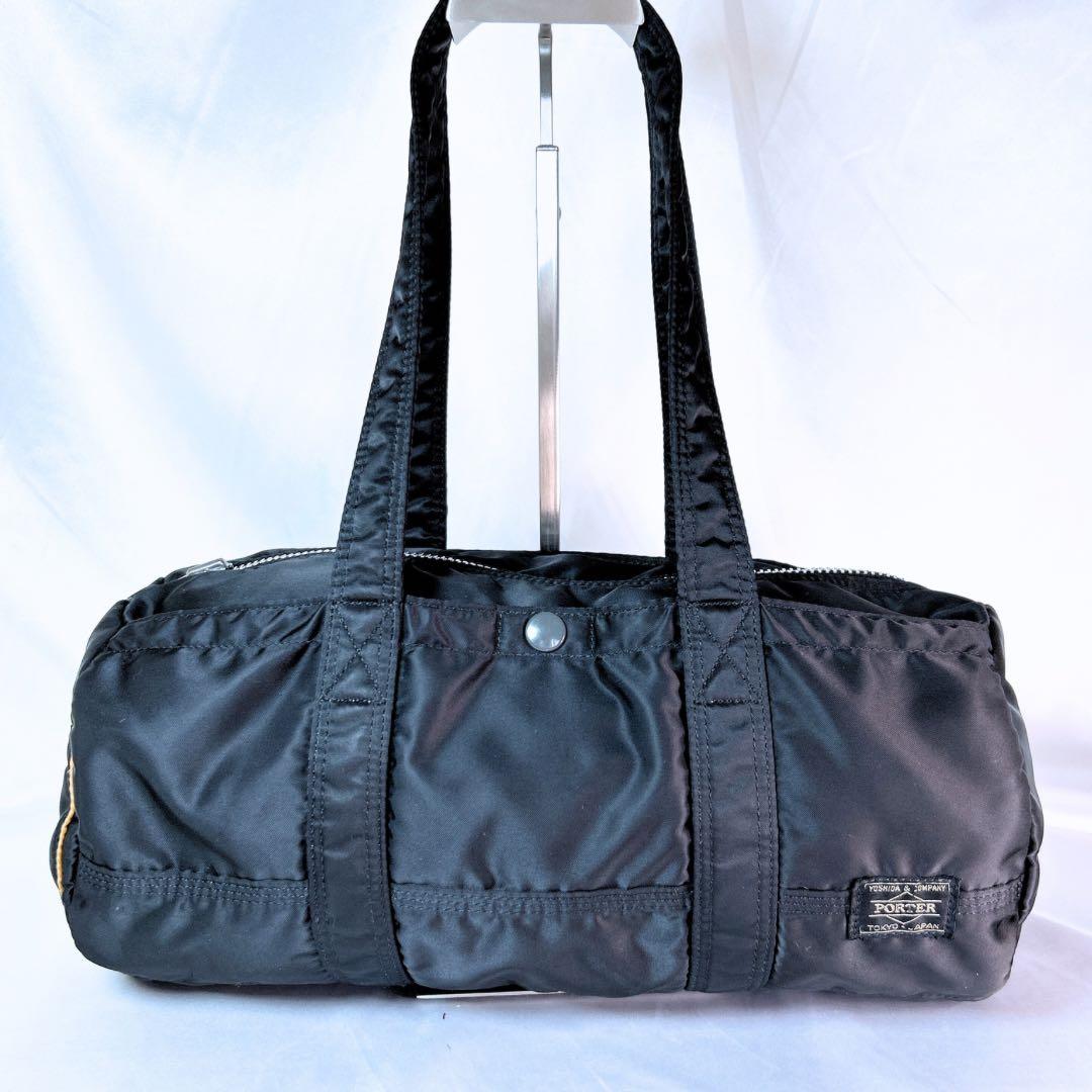 希少 廃盤品 PORTER TANKER ミニボストンバッグ ドラム型 ブラック