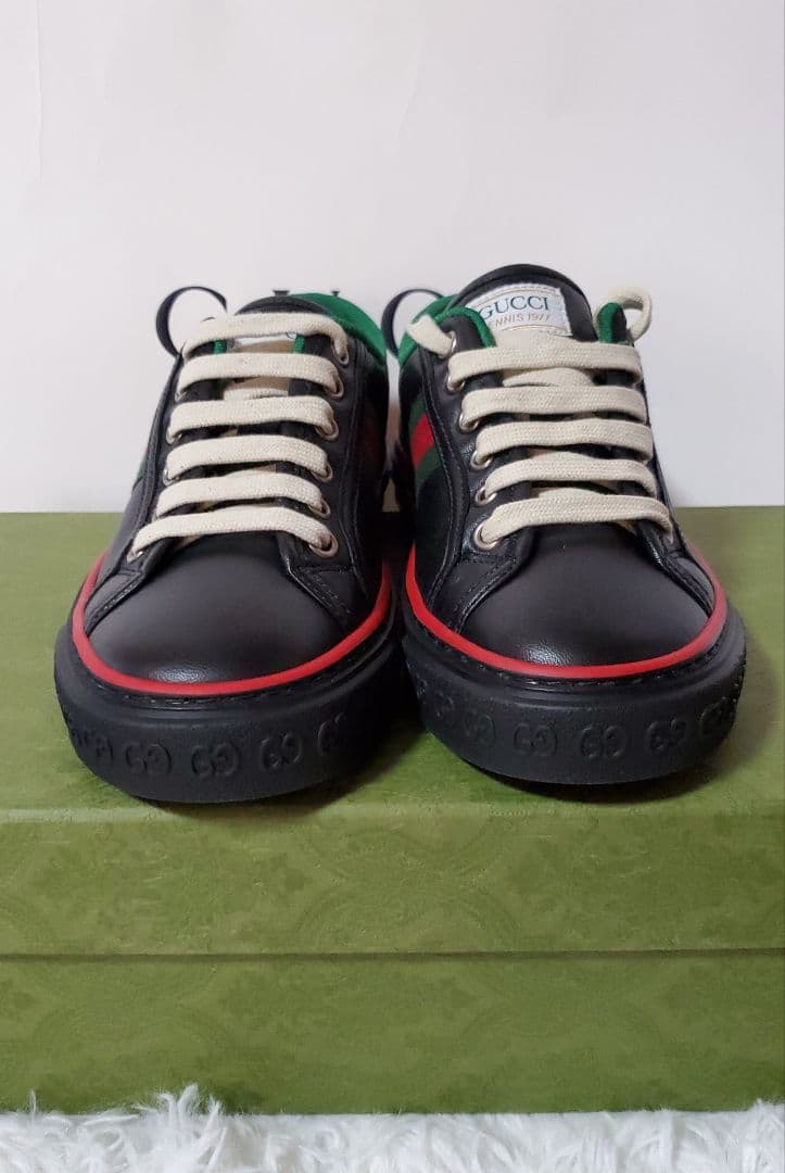 ✨️新品✨️ GUCCI テニス スニーカー ブラック レザー 35.5