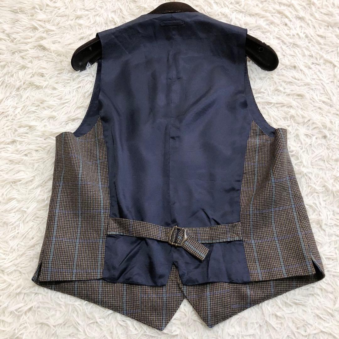 極美品✨ガブリエレパジーニ 3ピース スーツ ペンチェック ブラウン系 48