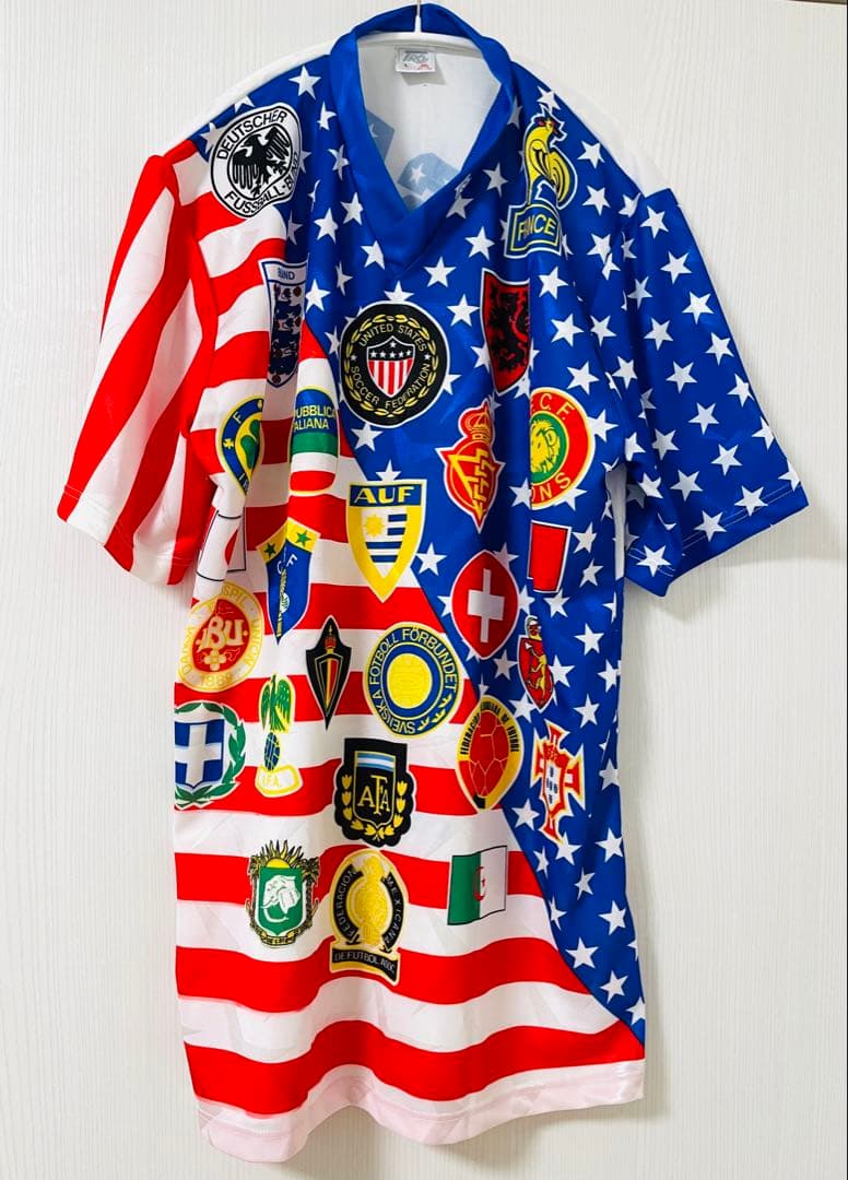 お値下げ/レア1994 USA サッカーユニフォーム　各エンブレム付き　L寸