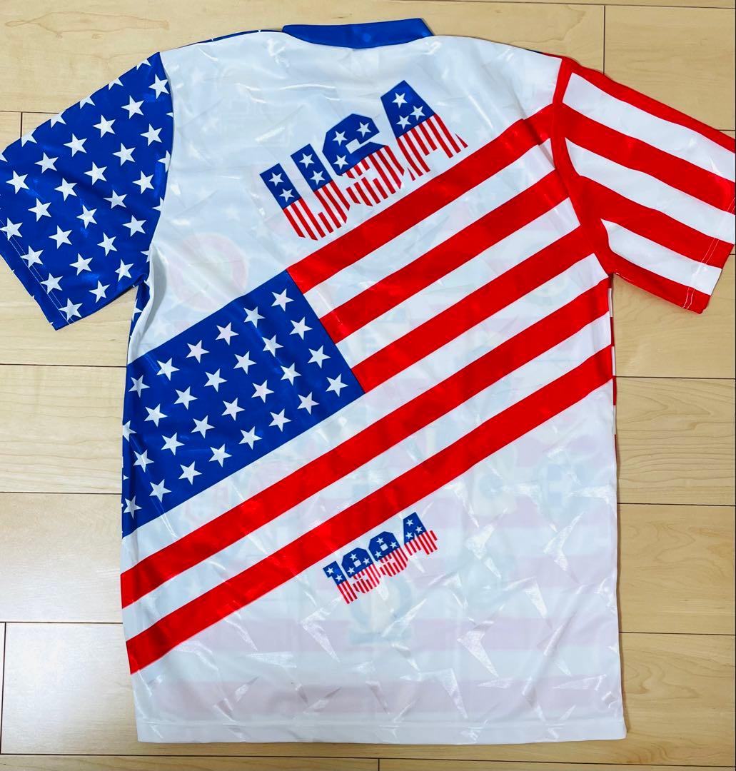 お値下げ/レア1994 USA サッカーユニフォーム　各エンブレム付き　L寸