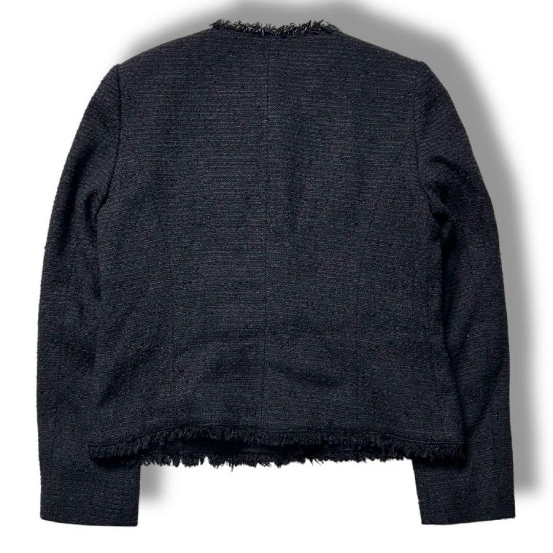 美品 ANAYI アナイ ツイード ジャケット ノーカラー 38 フォーマル