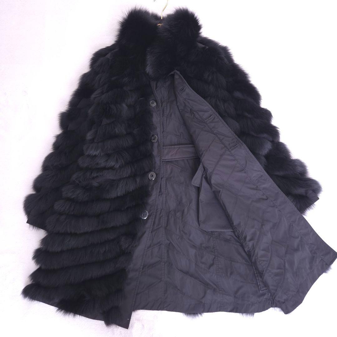 極美品 イタリヤ 高級 フォックスファーコート リバーシブル XL 大きいサイズ