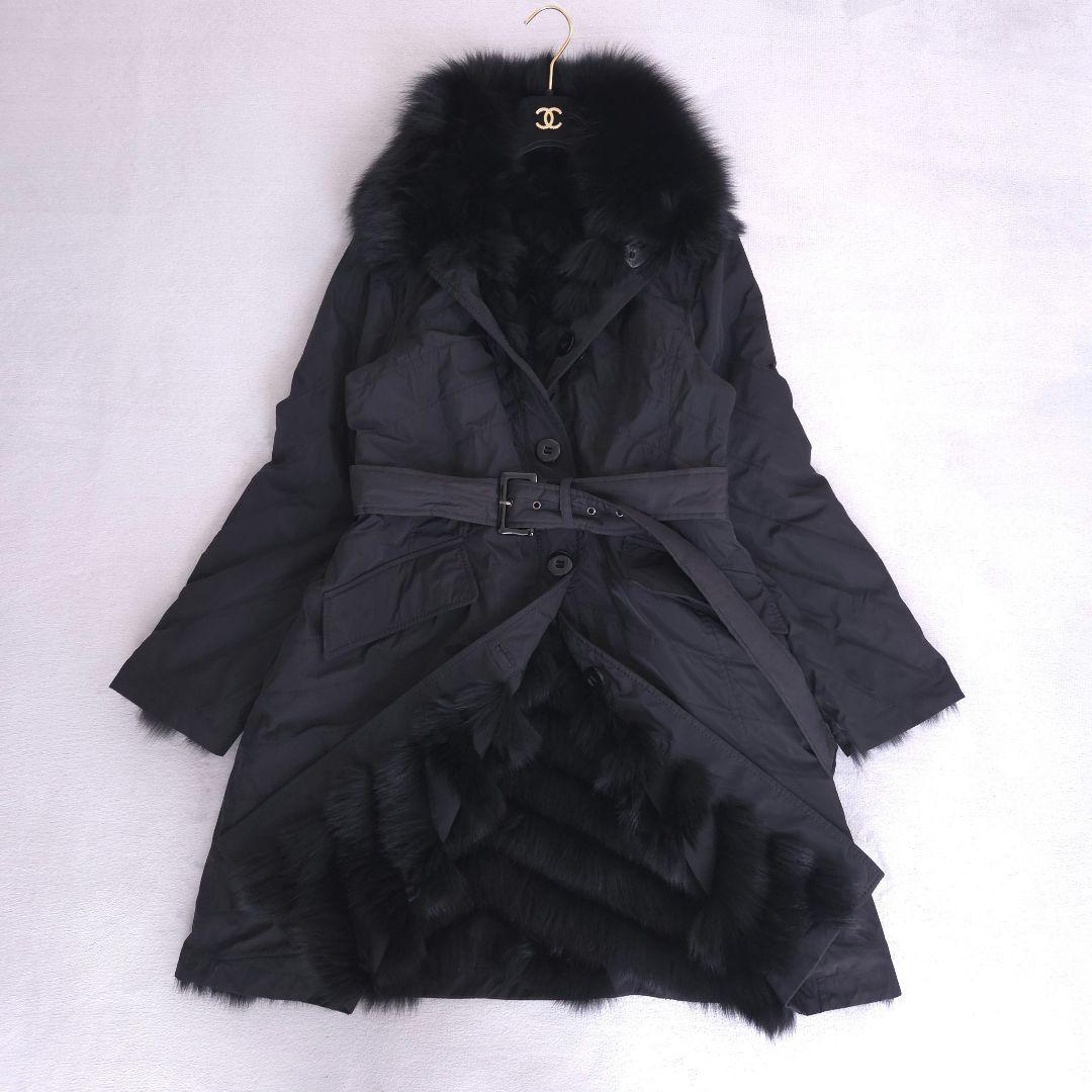 極美品 イタリヤ 高級 フォックスファーコート リバーシブル XL 大きいサイズ