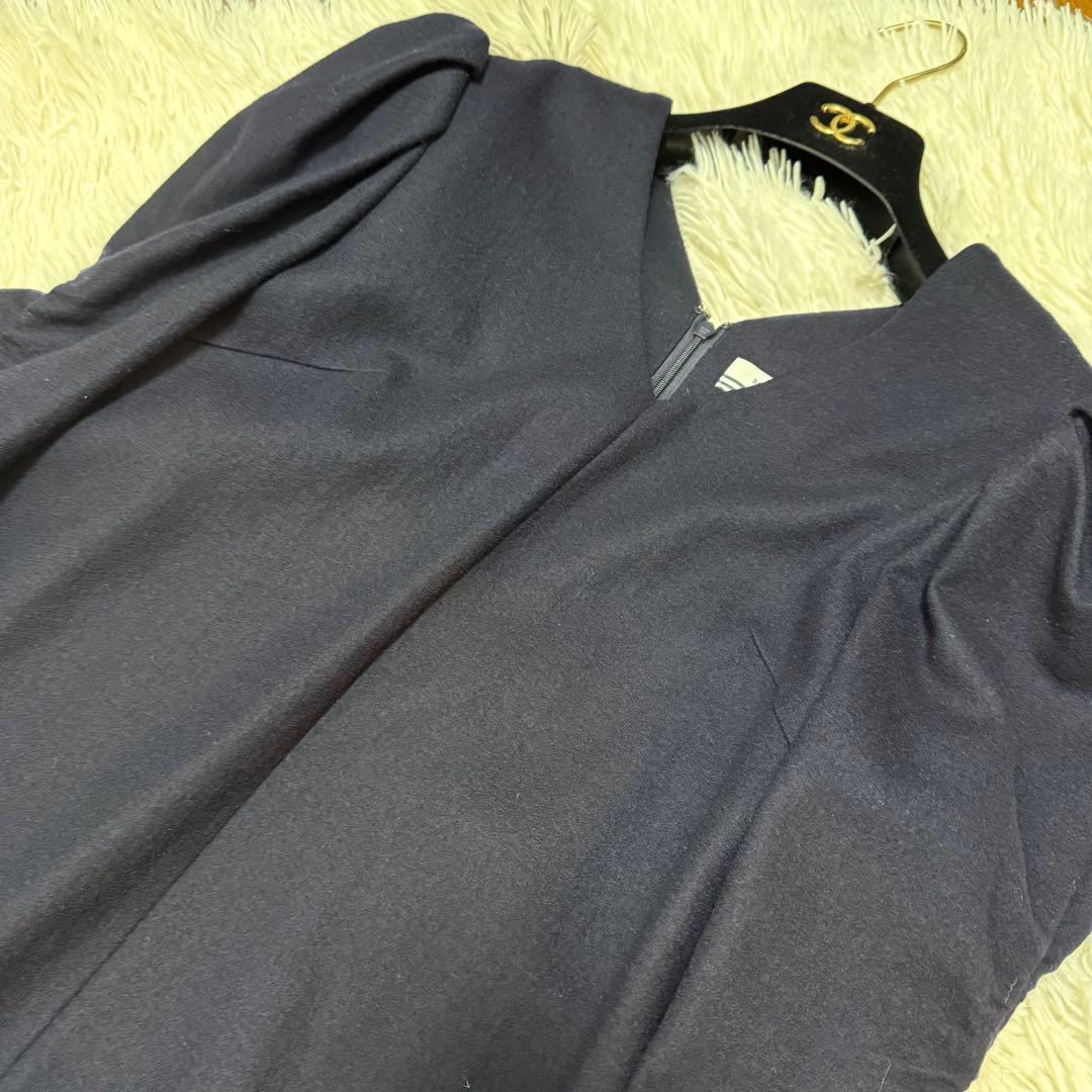 ボーダーズアットバルコニー　ネイビーウールワンピース36ヨーコチャンCFCL