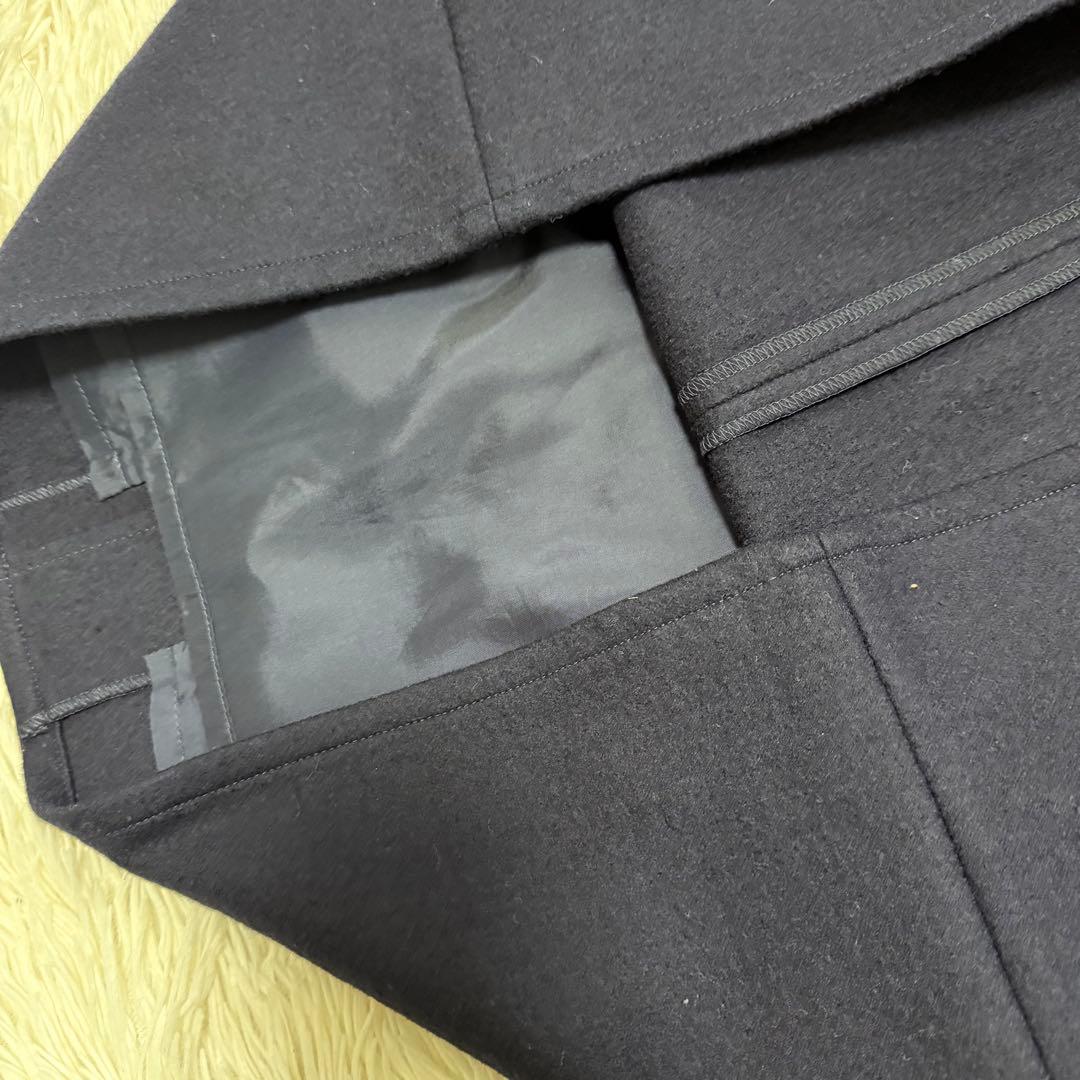 ボーダーズアットバルコニー　ネイビーウールワンピース36ヨーコチャンCFCL