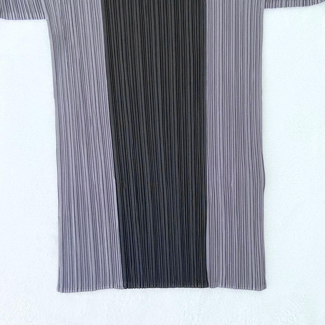 ISSEY MIYAKE PLEATS PLEASE ハイネック　バイカラー長袖