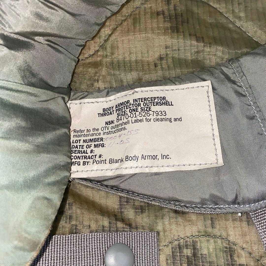 米軍実物　放出品　OTV ACU UCP 首　襟　喉　プロテクター　ソフトアーマ