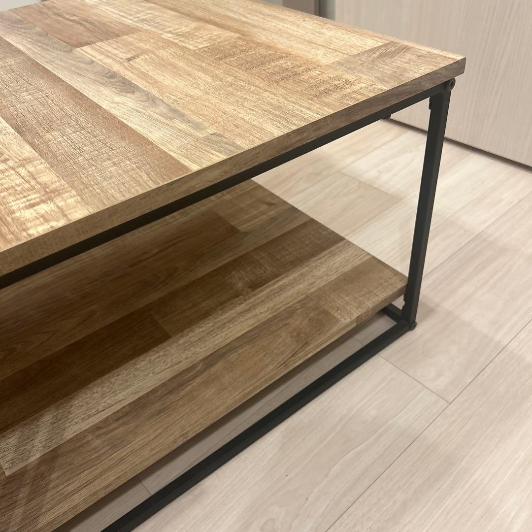 LOWYA ネストテーブル FJナチュラル／ブラック ローテーブル 2個セット