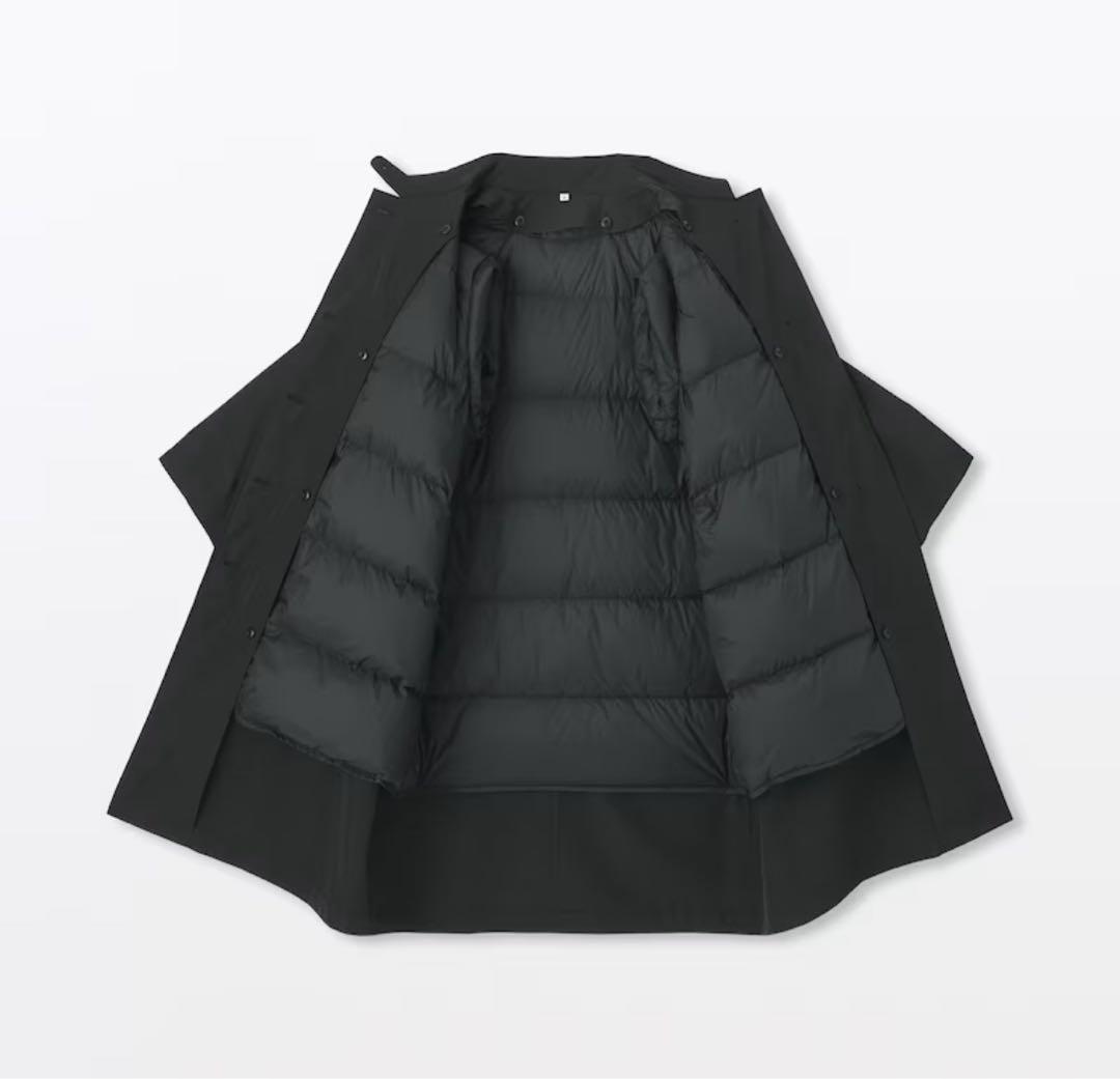 MUJILabo ダウンライナー付き撥水ステンカラーコート婦人Ｍ・黒