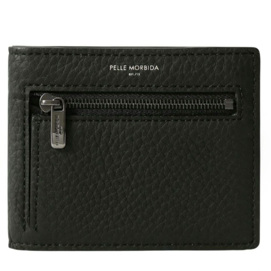 ペッレモルビダ　限定オールブラック コンパクトウォレット 折り財布　本革