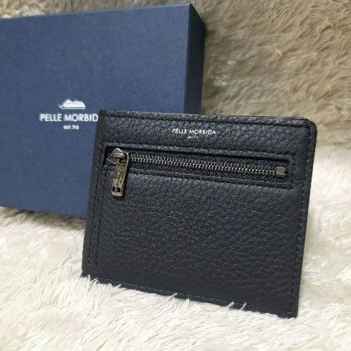 ペッレモルビダ　限定オールブラック コンパクトウォレット 折り財布　本革