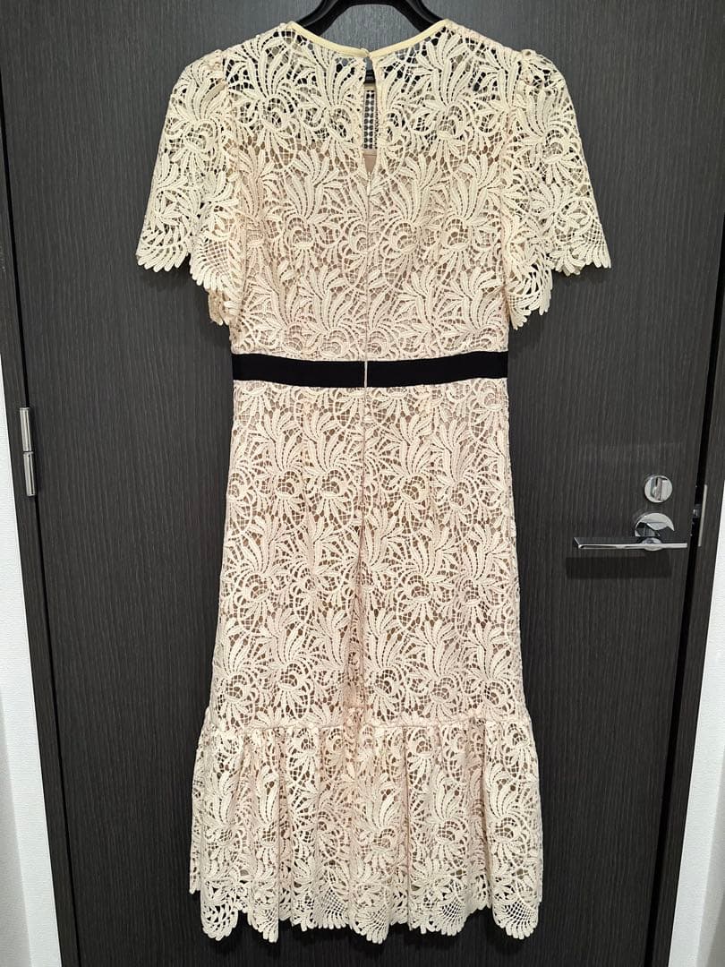 CELFORD リーフレースワンピース サイズ34 イエロー　レースドレス