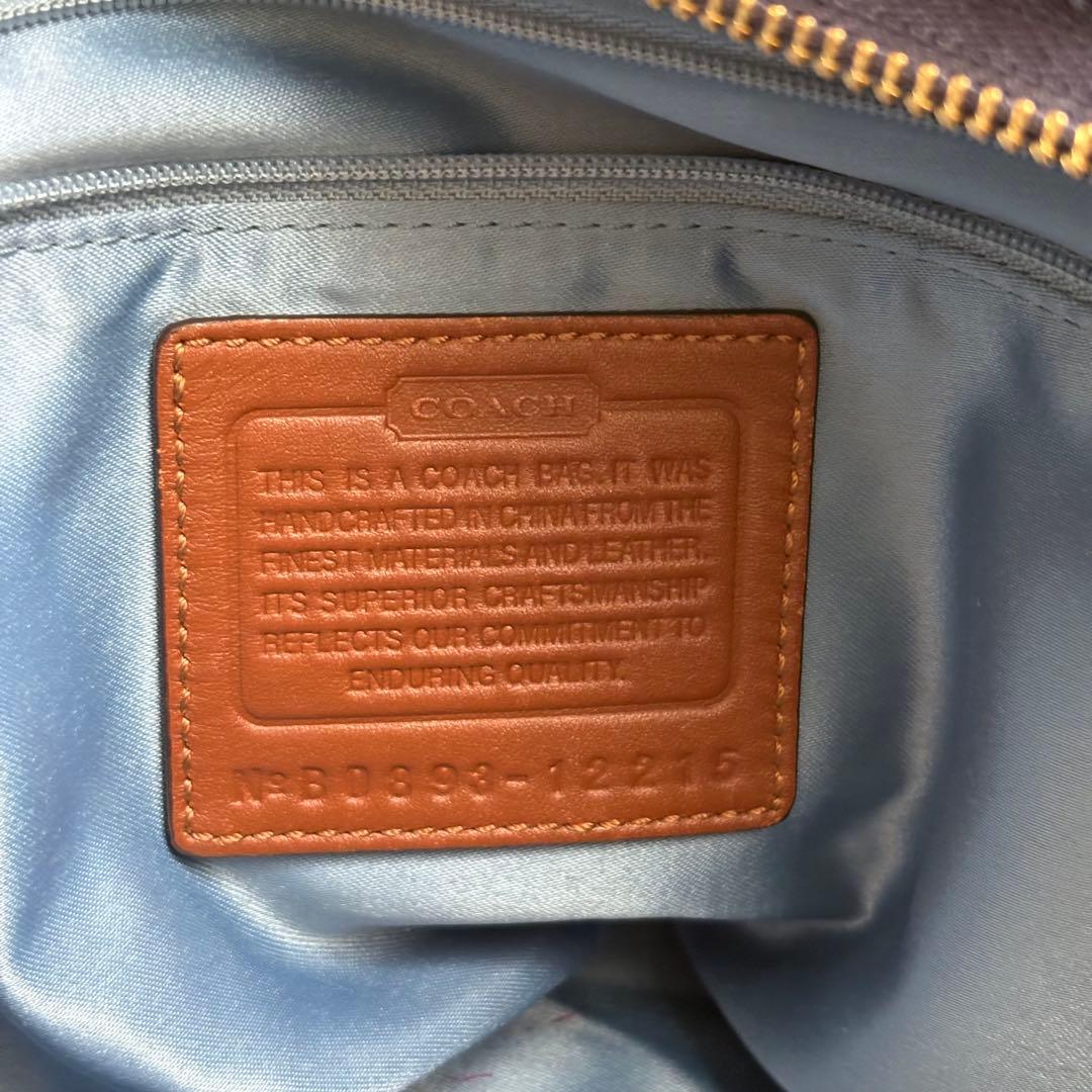 バッグ Coach Denim Patchwork Shoulder Bag