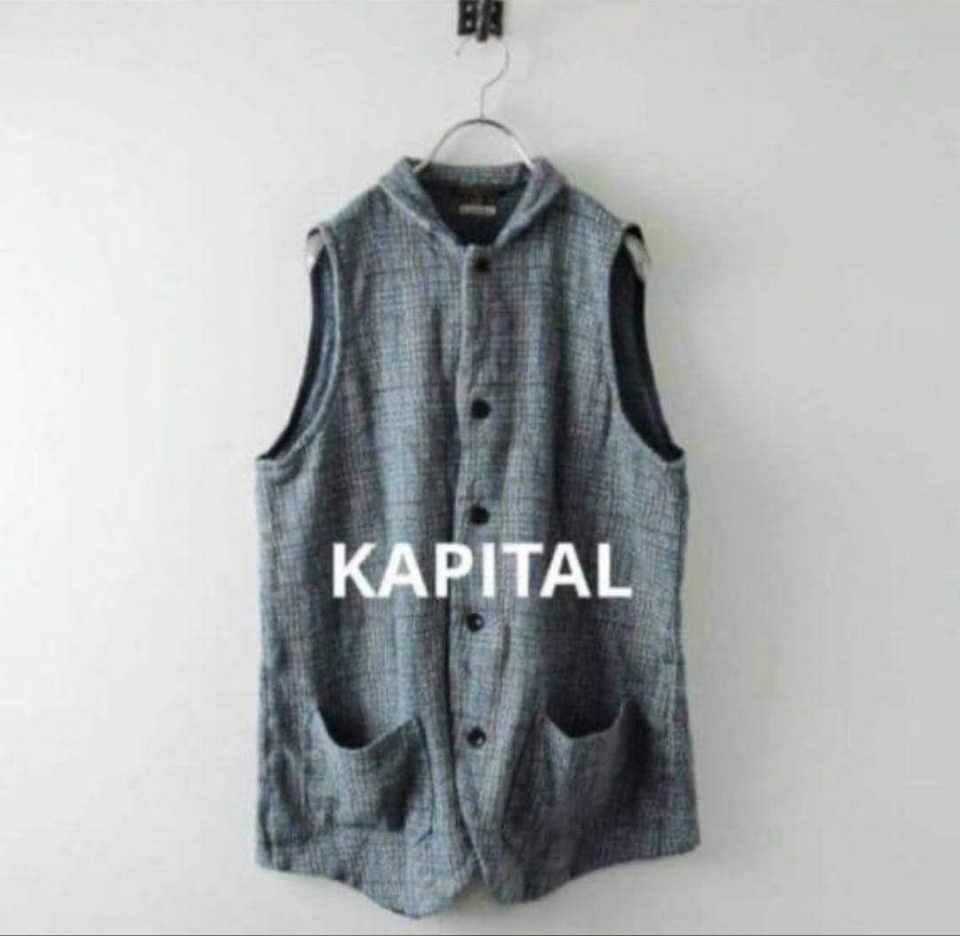 KAPITAL ベスト ジレ ツイード チェック