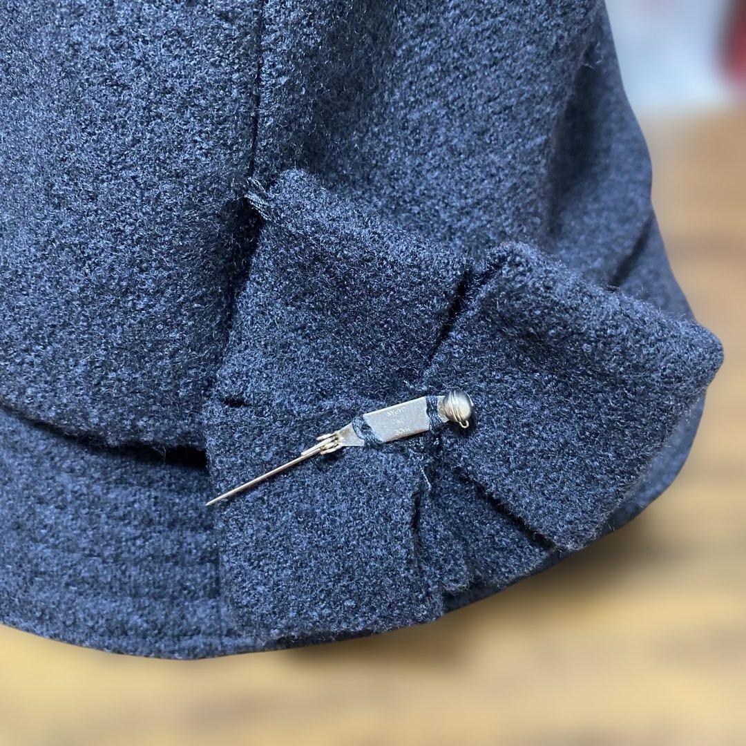 ヘレンカミンスキーHELEN KAMINSKI ブラックウールハット花飾り付き