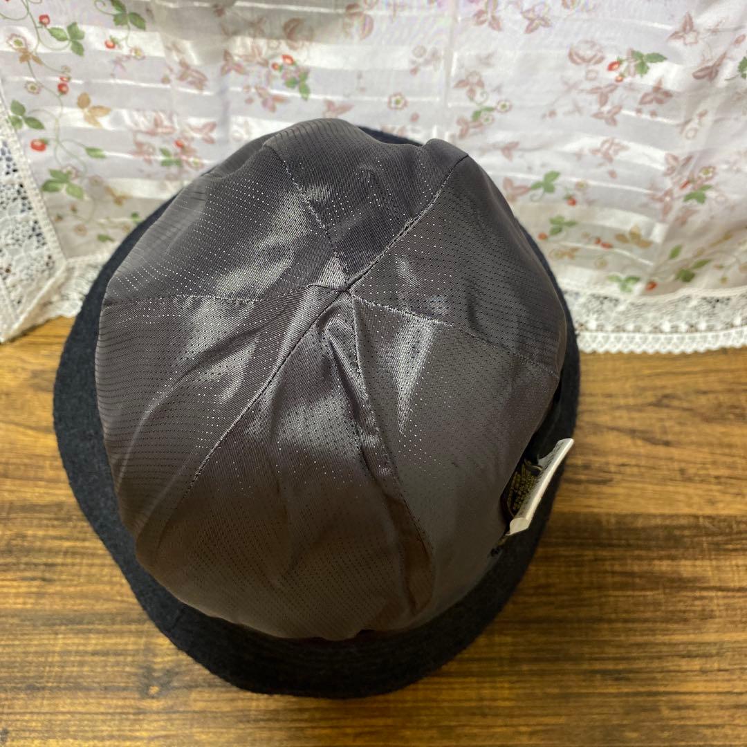 ヘレンカミンスキーHELEN KAMINSKI ブラックウールハット花飾り付き
