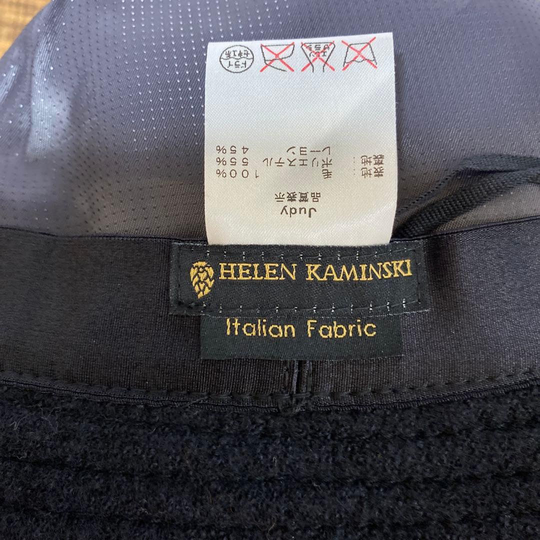 ヘレンカミンスキーHELEN KAMINSKI ブラックウールハット花飾り付き