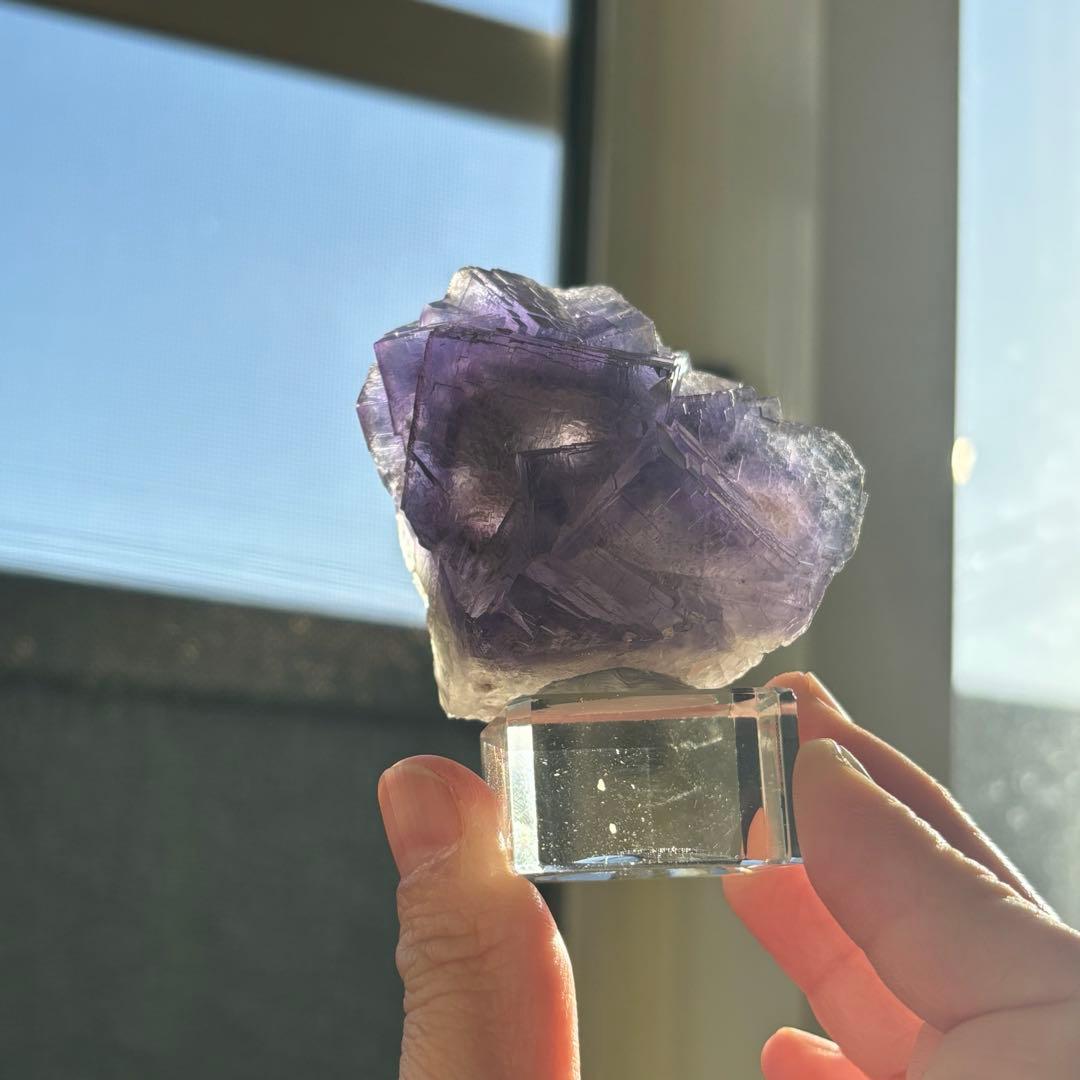 ウ*ん様 パキスタン産　バイカラー　フローライト　パープル　ブルー　原石　鉱物標