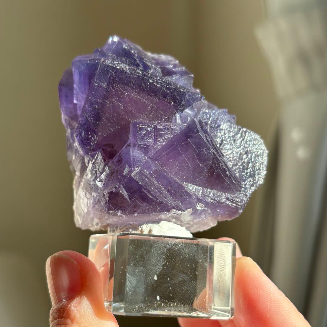 ウ*ん様 パキスタン産　バイカラー　フローライト　パープル　ブルー　原石　鉱物標