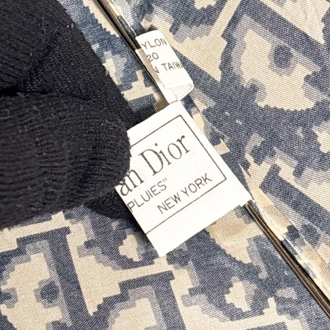 未使用品 ディオール 折りたたみ傘 トロッター オブリーク コンパクト ネイビー