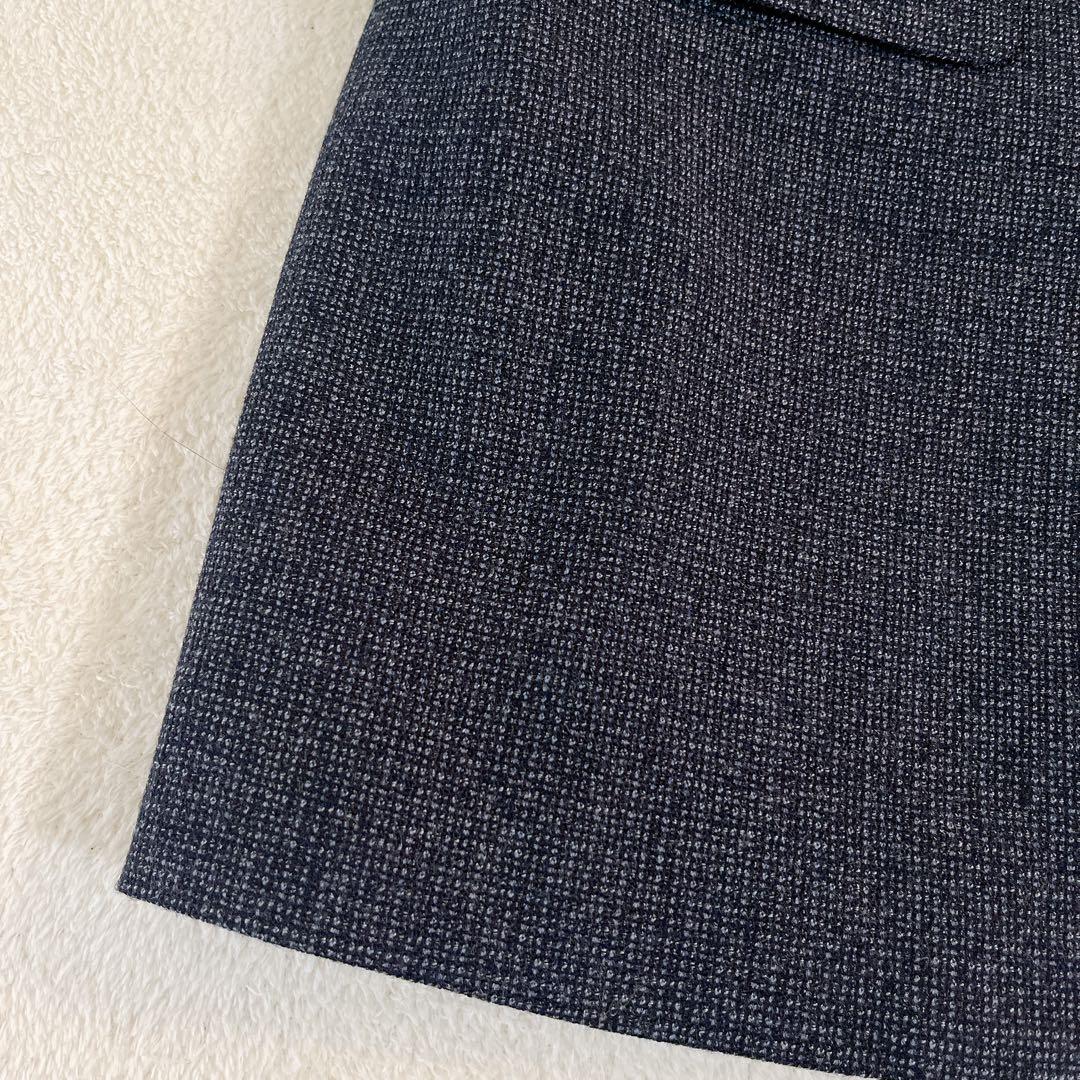 極美品★オーダーメイド★ウールミックス ツイード 3ピース ネイビー L相当