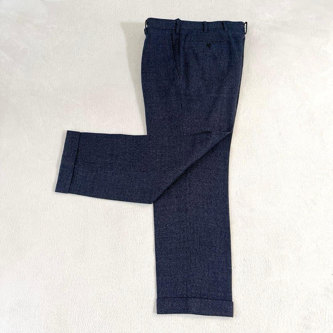 極美品★オーダーメイド★ウールミックス ツイード 3ピース ネイビー L相当