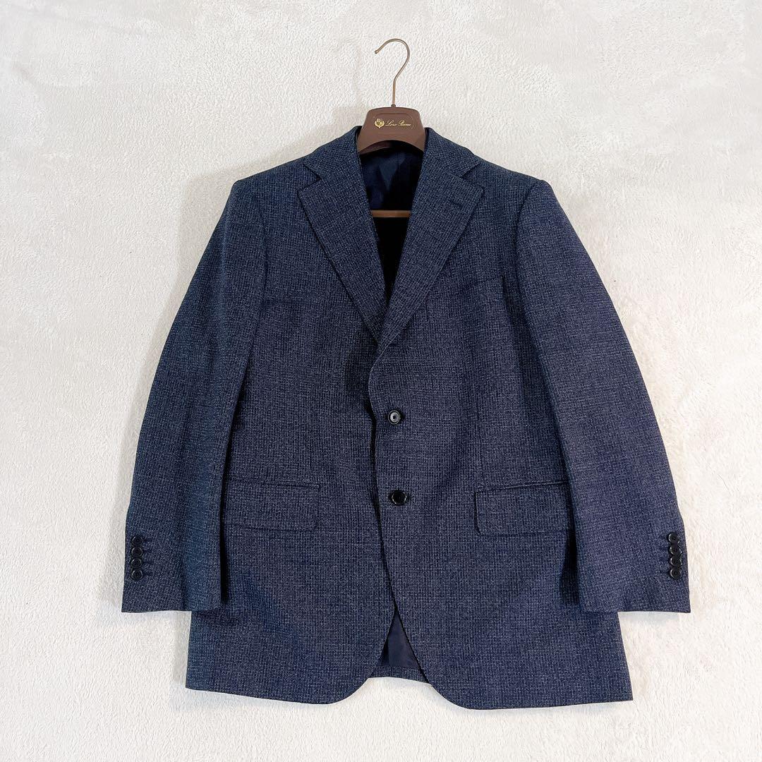 極美品★オーダーメイド★ウールミックス ツイード 3ピース ネイビー L相当