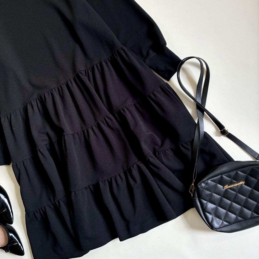 ◆美品◆ビアズリー◆2.5万◆ドライタッチティアードチュニック◆黒ブラック◆F