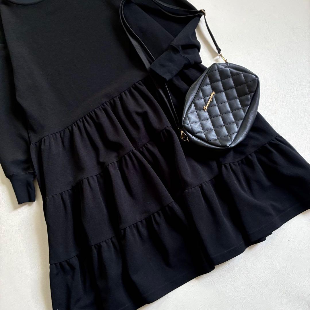 ◆美品◆ビアズリー◆2.5万◆ドライタッチティアードチュニック◆黒ブラック◆F