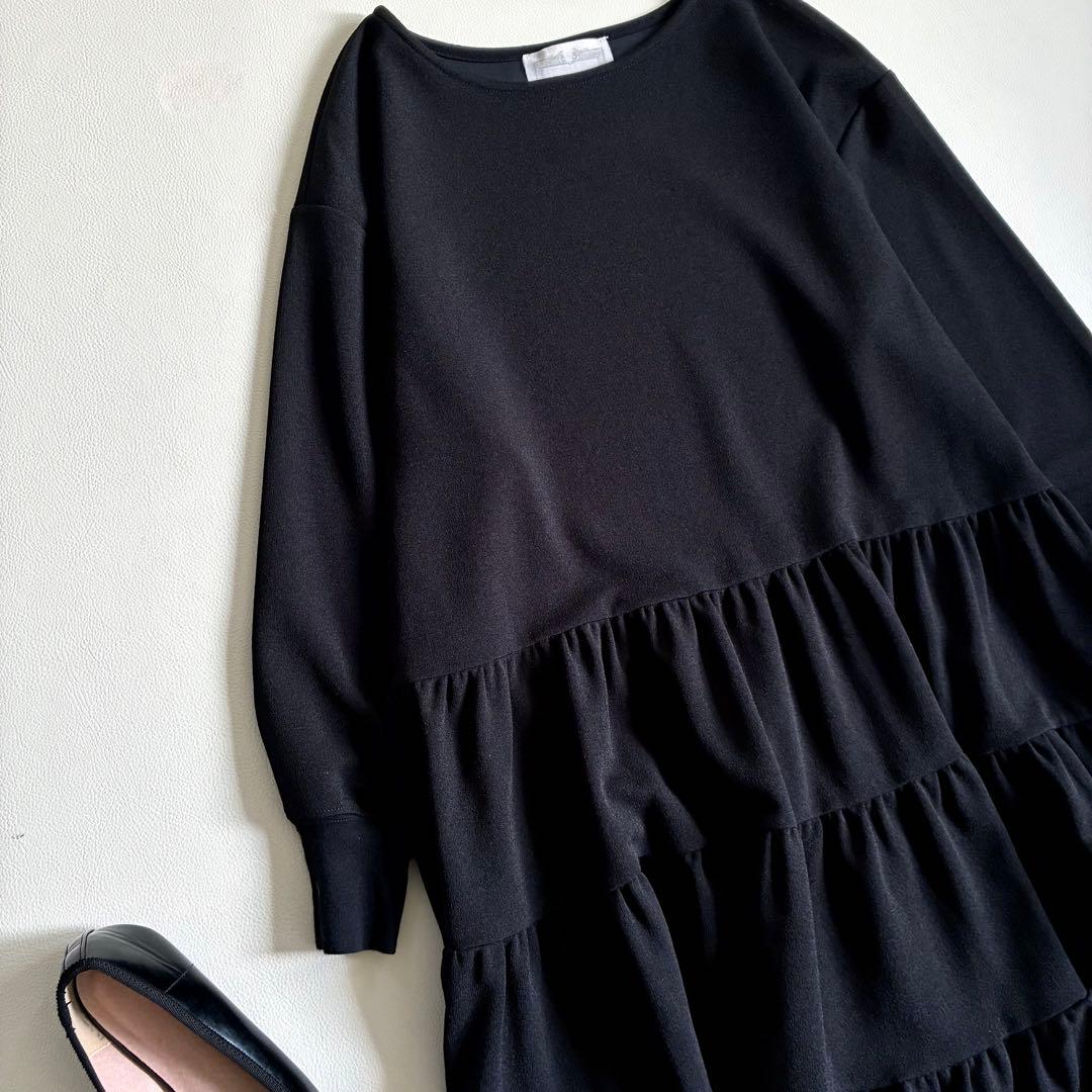 ◆美品◆ビアズリー◆2.5万◆ドライタッチティアードチュニック◆黒ブラック◆F