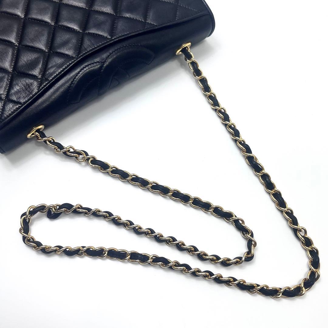 CHANEL シャネル マトラッセ ラムスキン チェーン ショルダー ブラック