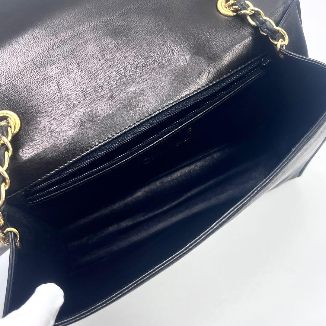 CHANEL シャネル マトラッセ ラムスキン チェーン ショルダー ブラック